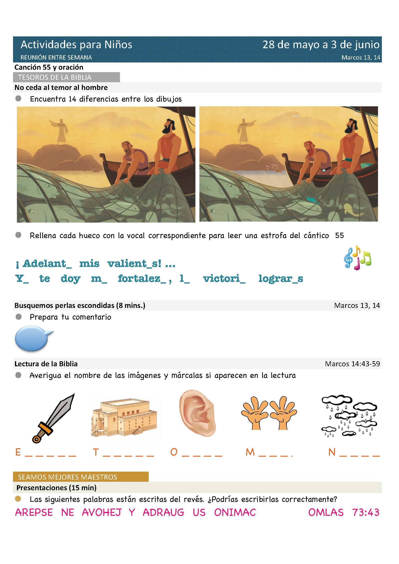 ACTIVIDADES PARA NIÑOS 2018-05-28