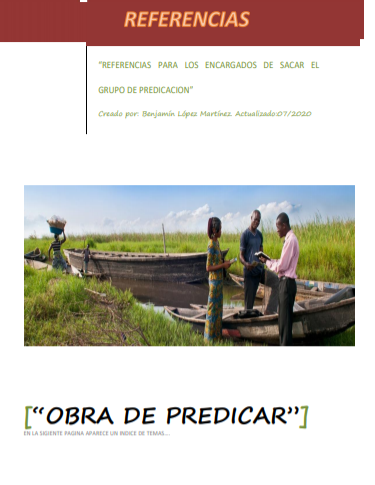 Más información sobre "Manual de Referencias para los que sacan el grupo de Predicacion"