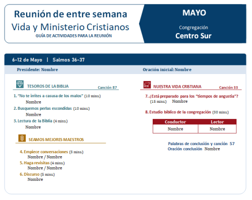 Más información sobre "Plantillas / Formatos Reunión Vida y Ministerio Cristianos y Reunión Pública Mayo 2024"