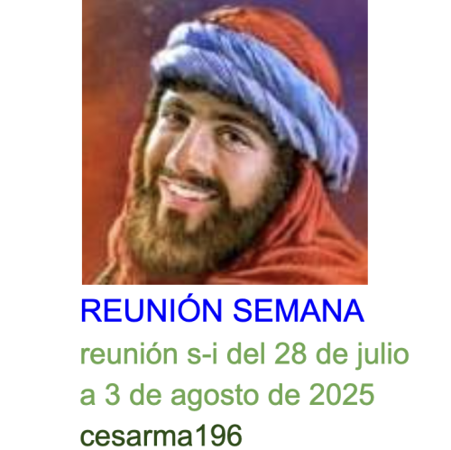 Más información sobre "Reunion s-i del 28 de julio al 3 de agosto  de 2025"