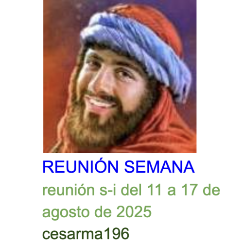 Más información sobre "Reunion s-i del 11 al 17 de agosto  de 2025"