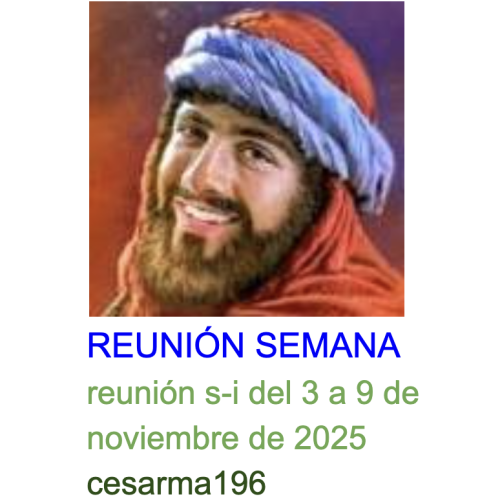 Más información sobre "Reunion s-i del 3 a 9 de noviembre de 2025"