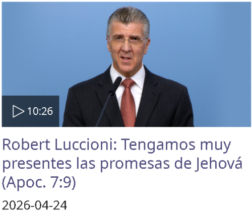 Más información sobre "Transcripción: Robert Luccioni Tengamos muy presentes las promesas de Jehová"