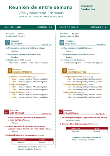 Más información sobre "Plantillas | Reunión de entre Semana + Reunión del Fin de semana |  MAYO y JUNIO"